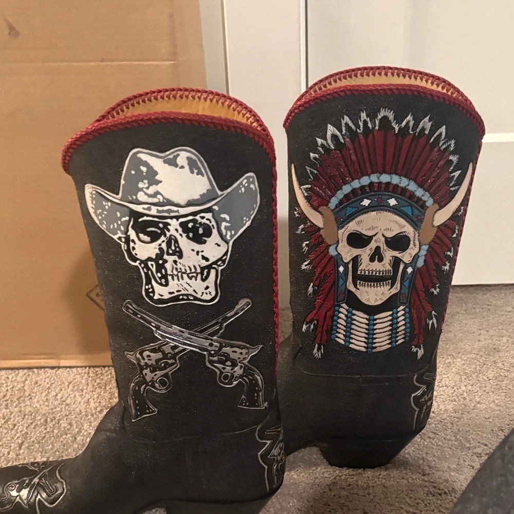 Liberty Boot Company hand made tooled, Lynard Skynard cowboy Boots. NIB. - Picture 6 of 13